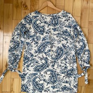 White & blue floral dress
